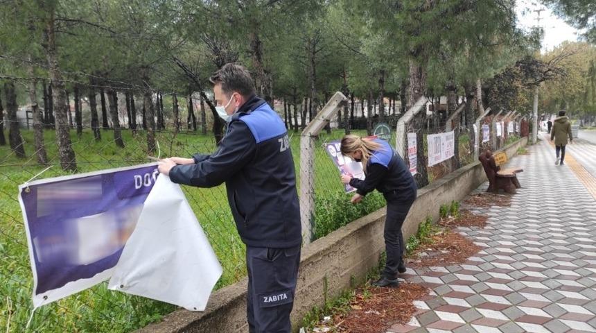 Burhaniye&rsquo;de izinsiz afişe ge&ccedil;it yok
