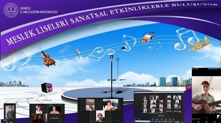 Meslek liseli &ouml;ğrenciler sanatsal y&ouml;nlerini online ortamda geliştiriyor