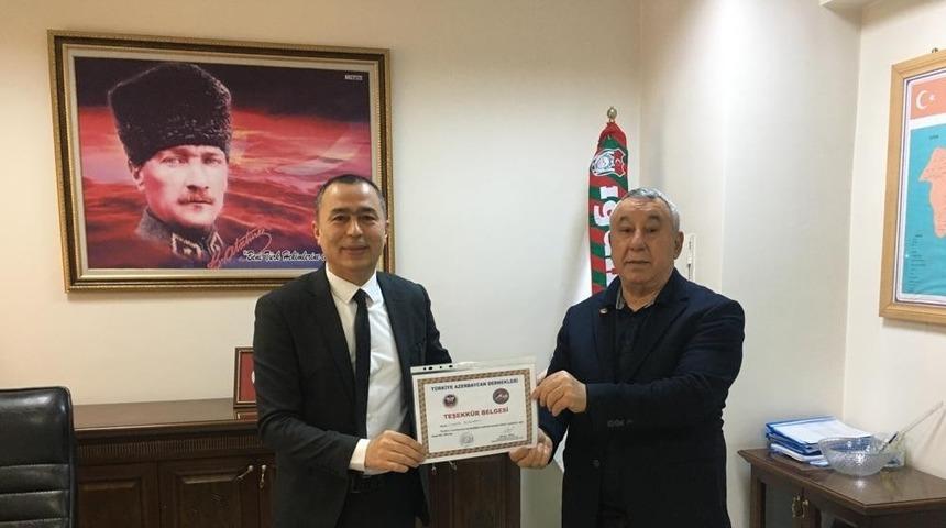 &Uuml;nsal&rsquo;dan Başaran&rsquo;a teşekk&uuml;r belgesi