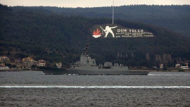 İspanya savaş gemisi Çanakkale Boğazı’ndan geçti