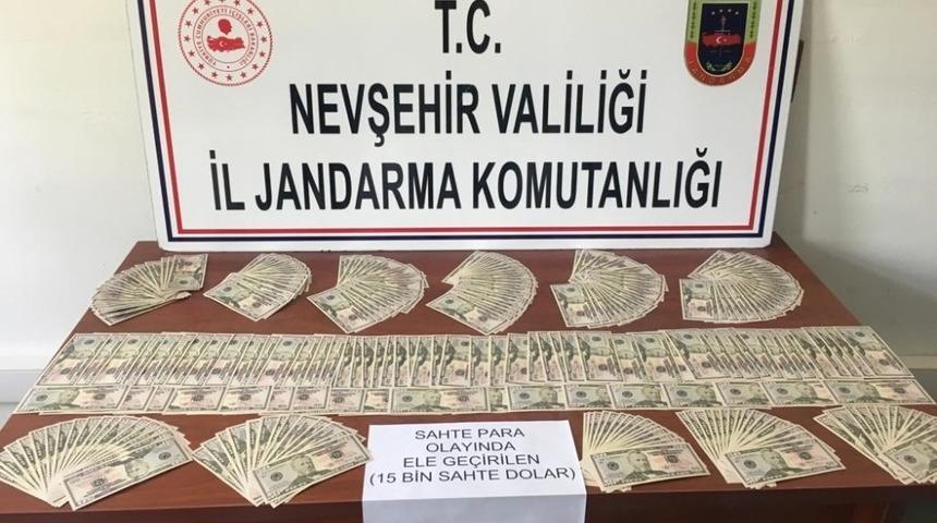Nevşehir&rsquo;de sahte 15 bin dolar ele ge&ccedil;irildi