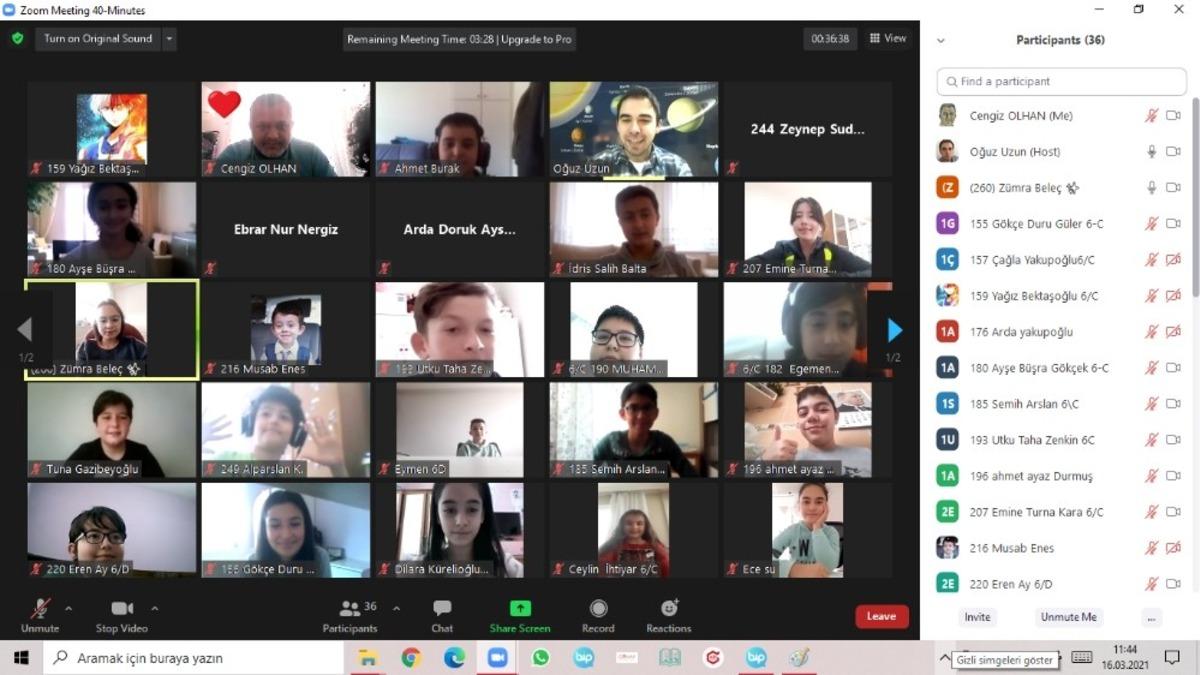 Vali Aydın Aslan Ortaokul &ouml;ğrencileri, &ccedil;evrimi&ccedil;i astronomi eğitimi alıyor