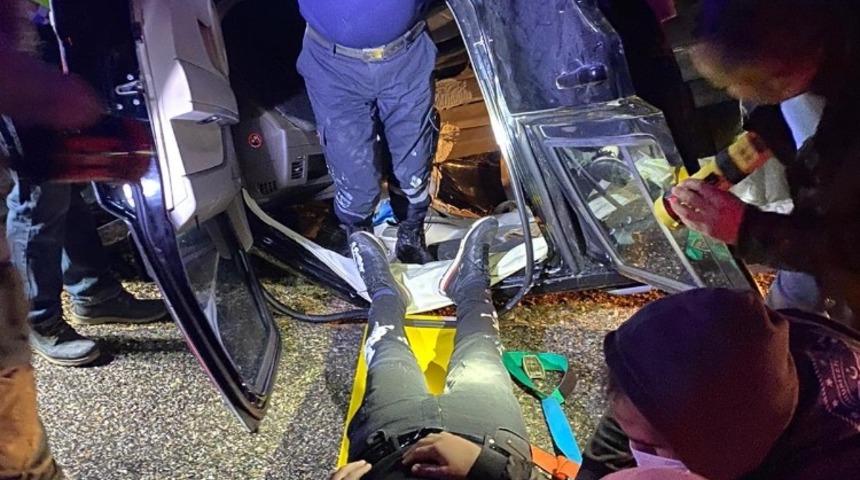 Yağmur nedeniyle kayganlaşan yolda kaza: 1 yaralı