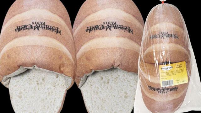 Lüks moda evinden ekmek şeklinde terlik tasarımı! Marketteki gibi poşete koydular