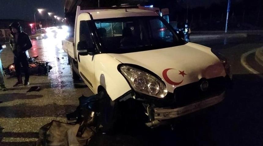Samsun&rsquo;da motosiklet kamyonet ile &ccedil;arpıştı: 1 yaralı