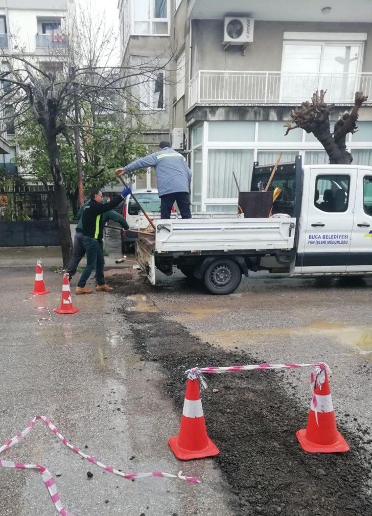 Buca’da bozulan yollarda tadilat çalışmaları G4