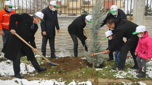 Akşehir’de öğrencilere 500 adet fidan dağıtıldı