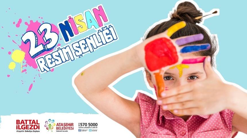 Ataşehirli &ccedil;ocuklar &ldquo;&Ccedil;ocuk Bayramını&rdquo; resmediyor