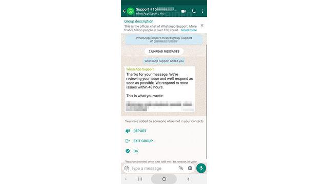 WhatsApp uygulama içi destek ekran görüntüsü-2