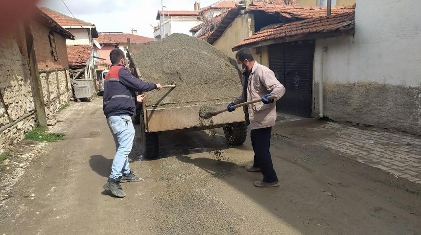 Hisarcık Belediyesi’nden kumlama çalışması