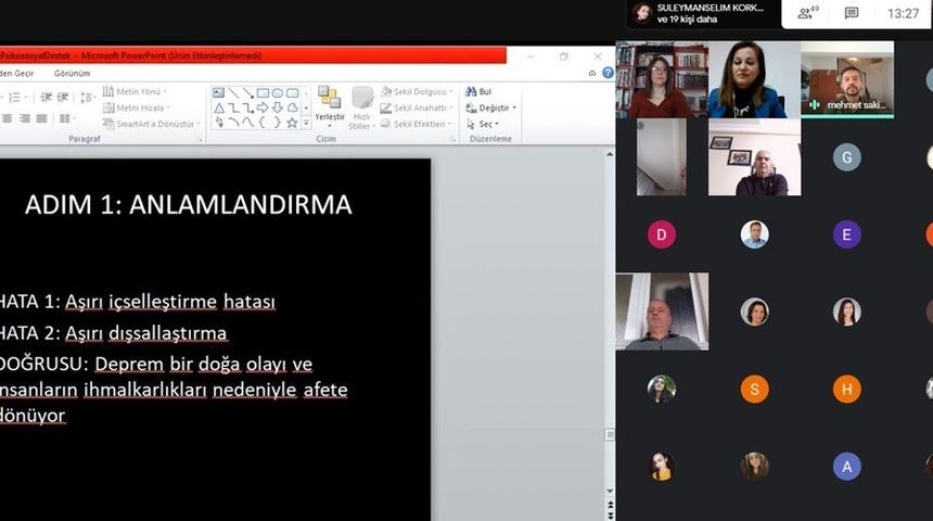 &lsquo;Deprem Sonrası Akut D&ouml;nem Psikososyal M&uuml;dahale&rsquo; konulu eğitim d&uuml;zenlendi