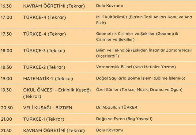 EBA TV ders programı belli oldu | İşte 29 Mart ilkokul, ortaokul ve lise ders saatleri 