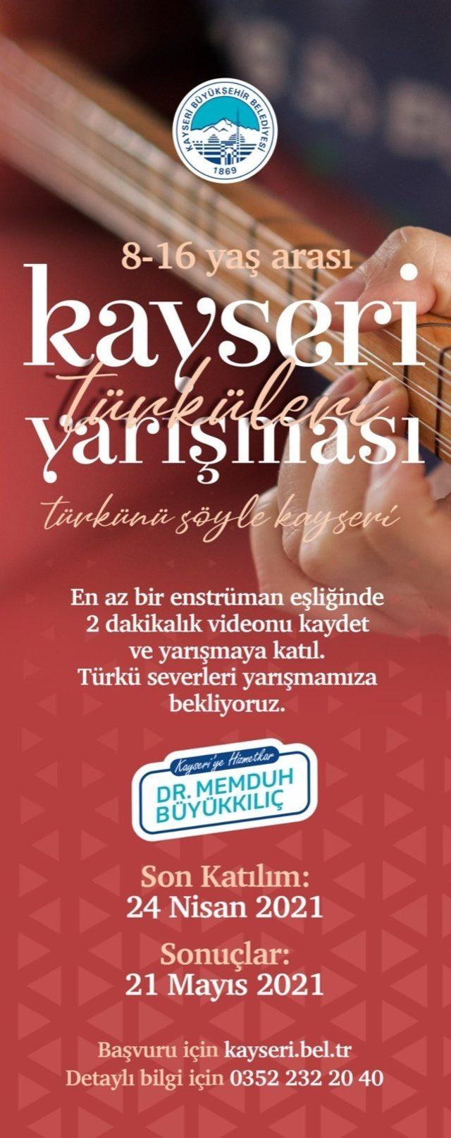 Büyükşehir’in Kayseri Türküleri Yarışması’na başvurular sunuyor