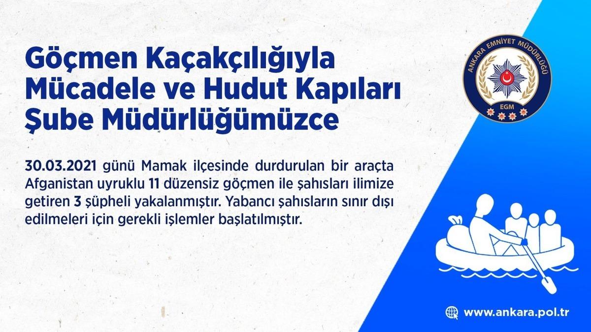 Başkent&rsquo;te 11 ka&ccedil;ak g&ouml;&ccedil;men yakalandı