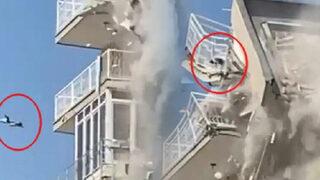 Yıkım sırasında binadan düşen kedi hayati tehlikeyi atlattı