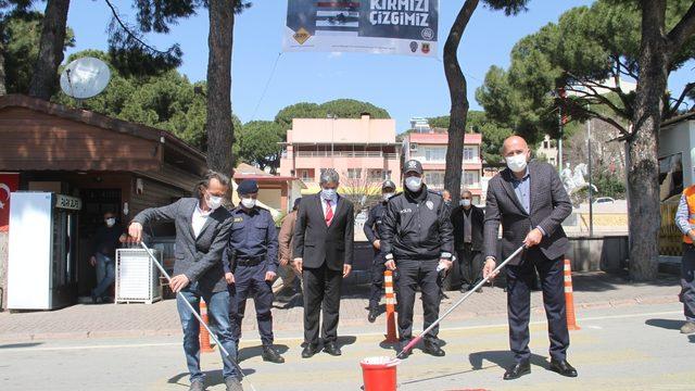 Kuyucak’ta yaya geçitlerine kırmızı çizgi çekildi