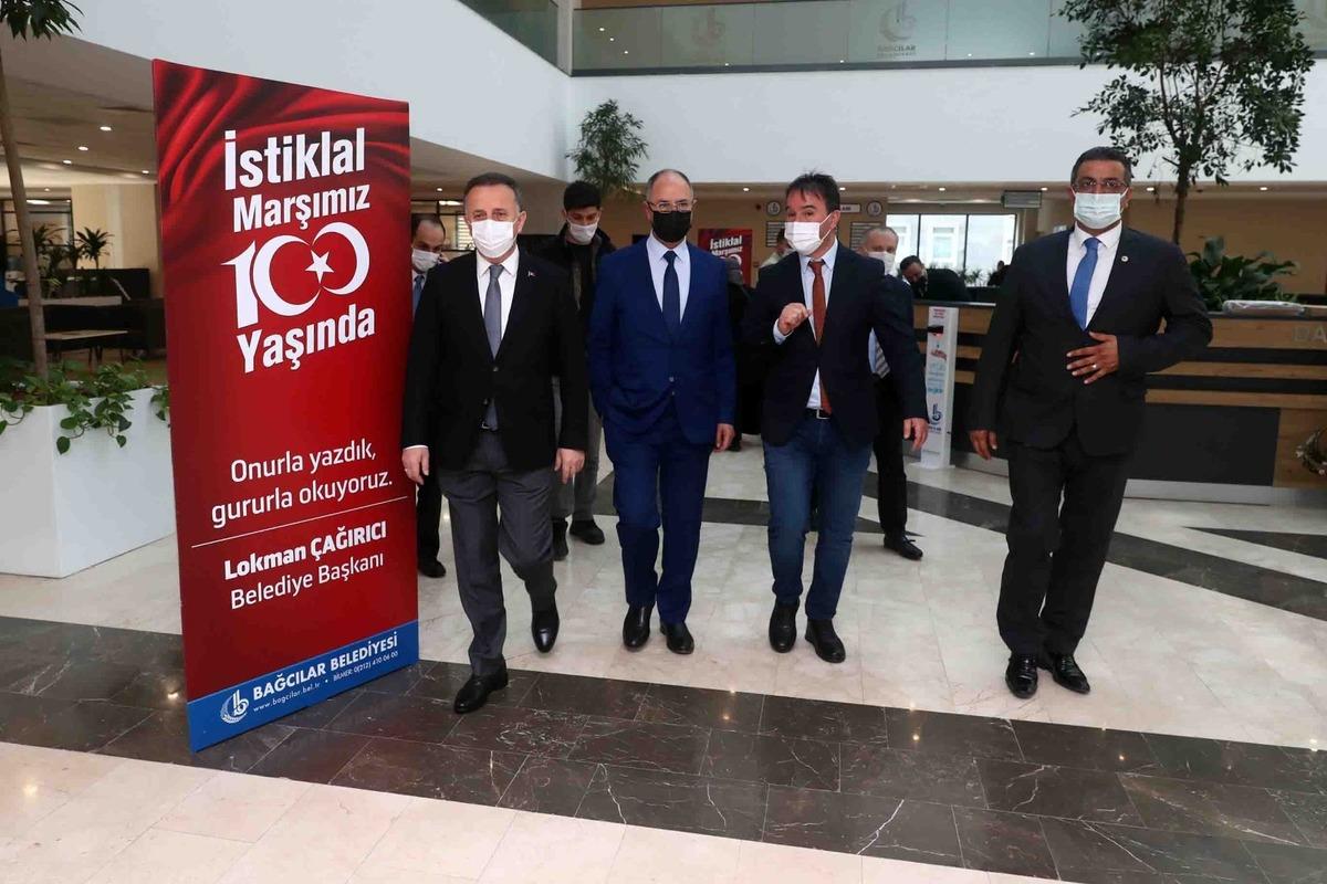Filistin B&uuml;y&uuml;kel&ccedil;isi Dr. Faed Mustafa, Başkan Lokman &Ccedil;ağırıcı&rsquo;yı ziyaret etti