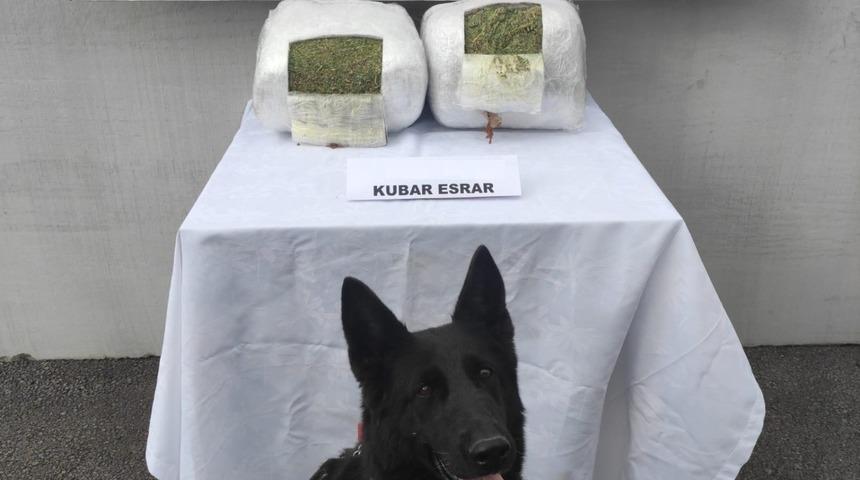 Jandarma yolcu valizinde 11 kilo esrar ele ge&ccedil;irdi