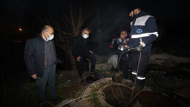 Kanalizasyon şebekesinden 2 ton çöp çıkarıldı