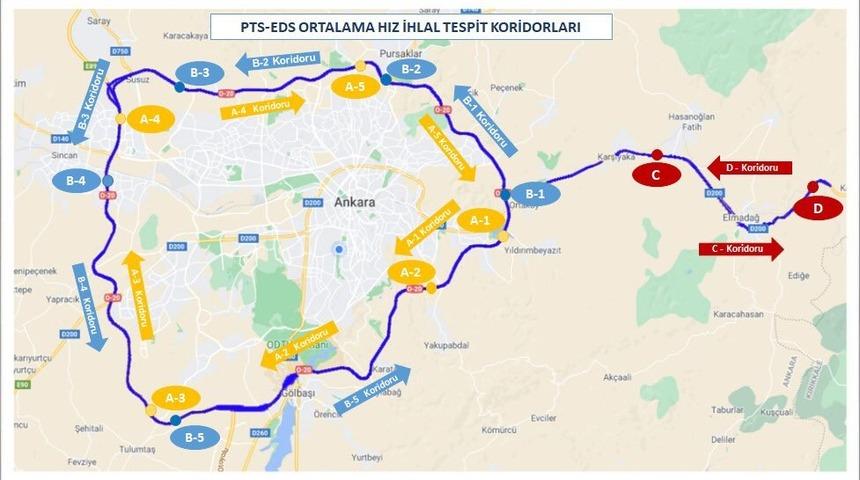 Ankara ili &Ccedil;evreyolları ile Ankara-Kırıkkale g&uuml;zergahında 12 hız koridoru oluşturuldu