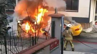 Çekmeköy'de korku dolu anlar! Araçlar alev aldı, evin camları patladı