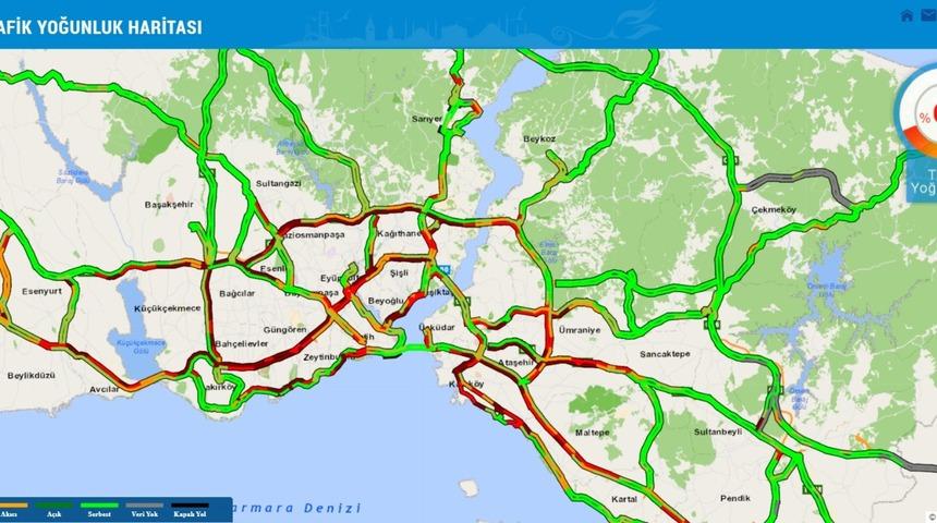 İstanbul&rsquo;da kısıtlama &ouml;ncesi trafik yoğunluğu