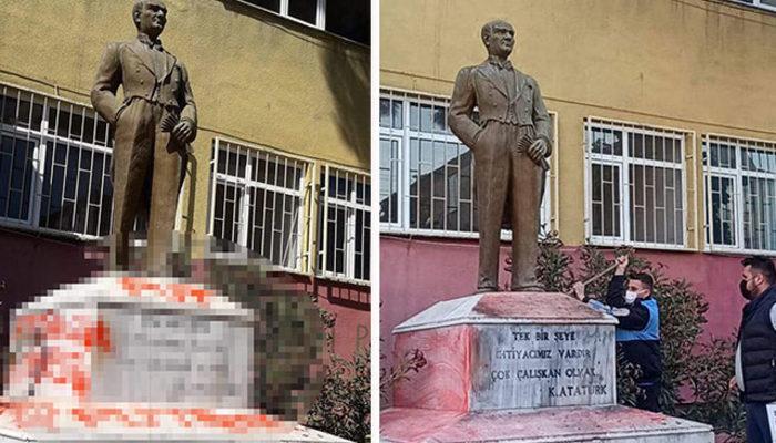 Tekirdağ'da Atatürk büstlerine uygunsuz yazı yazdığı iddiasıyla yakalanan zanlı tutuklandı