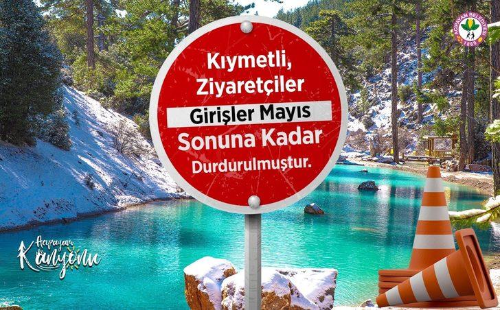 Acıpayam Kanyonu korona virüs tedbirleri kapsamında ziyarete kapatıldı G3