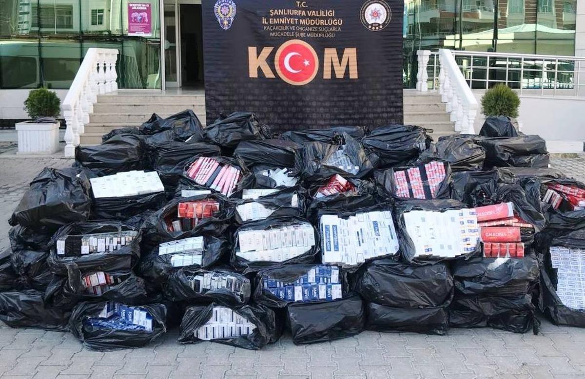 Şanlıurfa&rsquo;da 43 bin 500 paket ka&ccedil;ak sigara ele ge&ccedil;irildi
