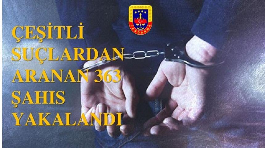 Jandarma kontrollerinde 3 ayda 363 aranan şahıs yakaladı