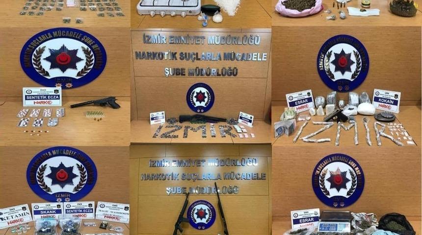 İzmir&rsquo;de uyuşturucu operasyonları: Bir haftada 14 tutuklama