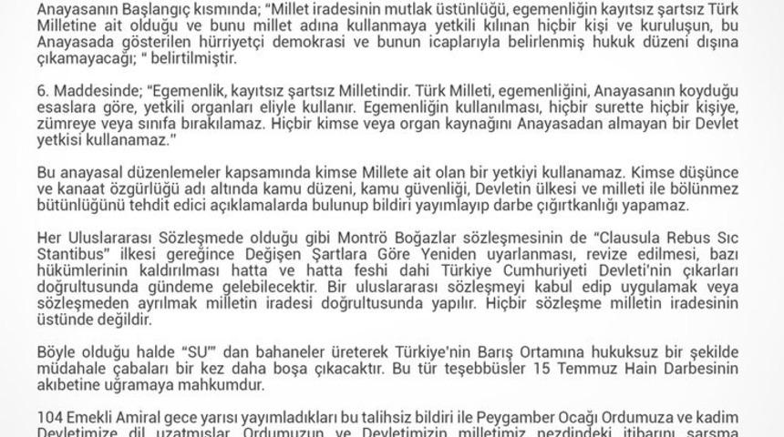 İstanbul 2 No&rsquo;lu Barosu: "104 emekli amiral bildirinin altında boğularak batmaya mahkum"