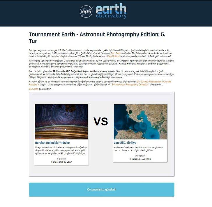 Van Gölü’nün uzaydan çekilen görseli finalde G3