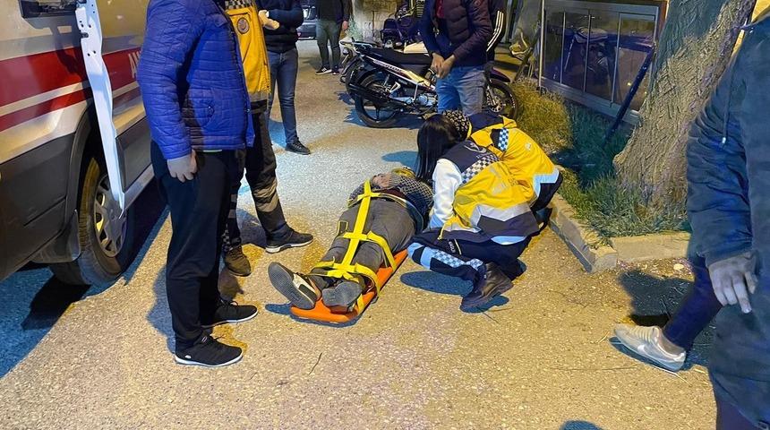 Kontrolden &ccedil;ıkan motosiklet devrildi: 1 yaralı