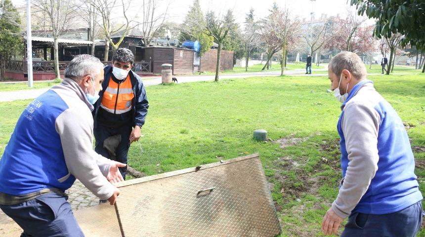 Ey&uuml;psultan parklarına yağmur suyu depolama sistemleri kuruluyor