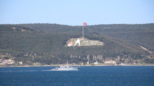 Bulgar mayın avcı gemisi Çanakkale Boğazı’ndan geçti