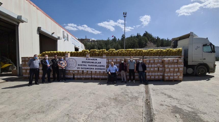 Erzurumlular Derneği&rsquo;nden ramazan &ouml;ncesi 750 adet yardım kolisi
