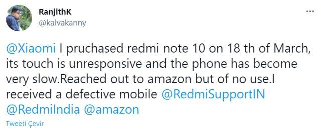 Redmi Note 10 ekran sorunu