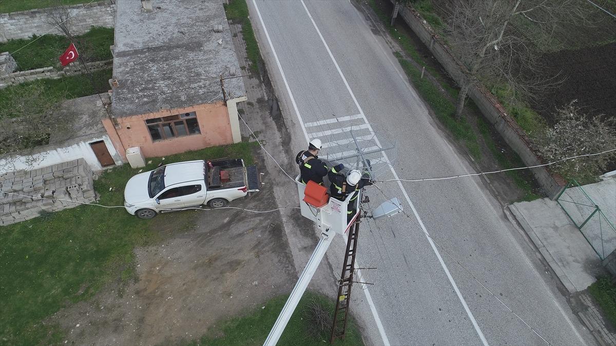 Tekirdağ'da leyleklerin akıma kapılmaması i&ccedil;in elektrik direklerine &ouml;zel platformlar kuruluyor