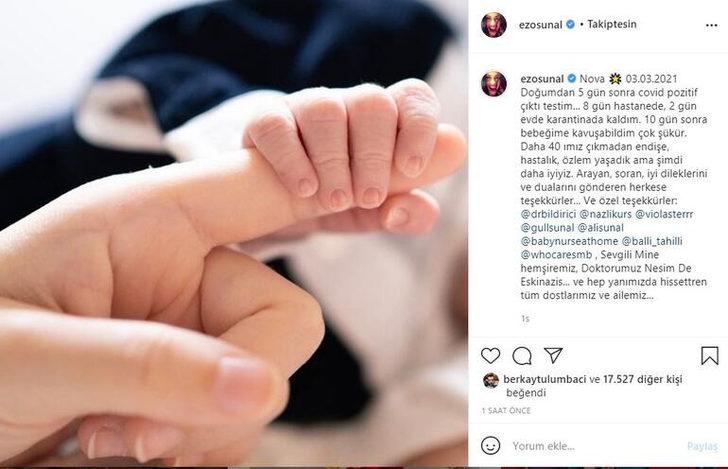 Doğumdan 5 gün sonra koronavirüse yakalanan Ezo Sunal yaşadıklarını anlattı G1