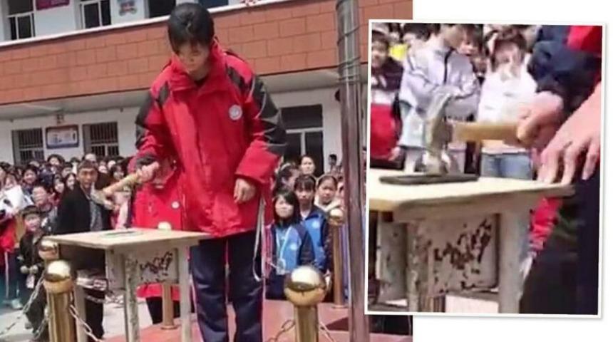 Öğrencilere kendi telefonlarını çekiçle parçalattılar!