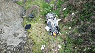 Sarıyer'de korkunç kaza! Otomobil uçuruma yuvarlandı