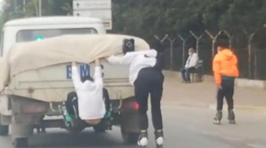 Canlarını hiçe saydılar! Yürekleri ağza getiren görüntü