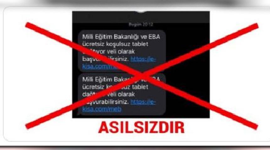MEB'den vatandaşlara 'tablet mesajı' uyarısı