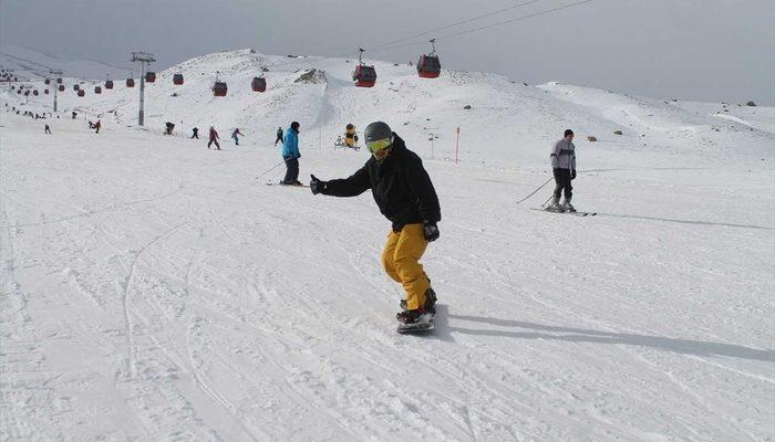 Erciyes’te kayak tatili tam gaz devam ediyor
