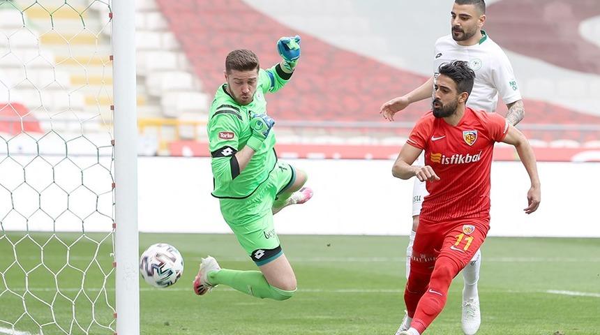 Kayserispor-Konyaspor maçında gol sesi çıkmadı