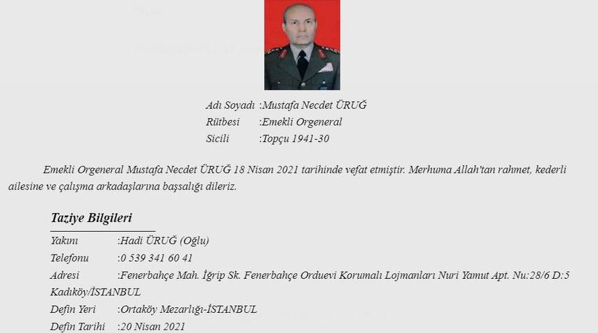 Eski Genelkurmay Başkanı Necdet Üruğ hayatını kaybetti