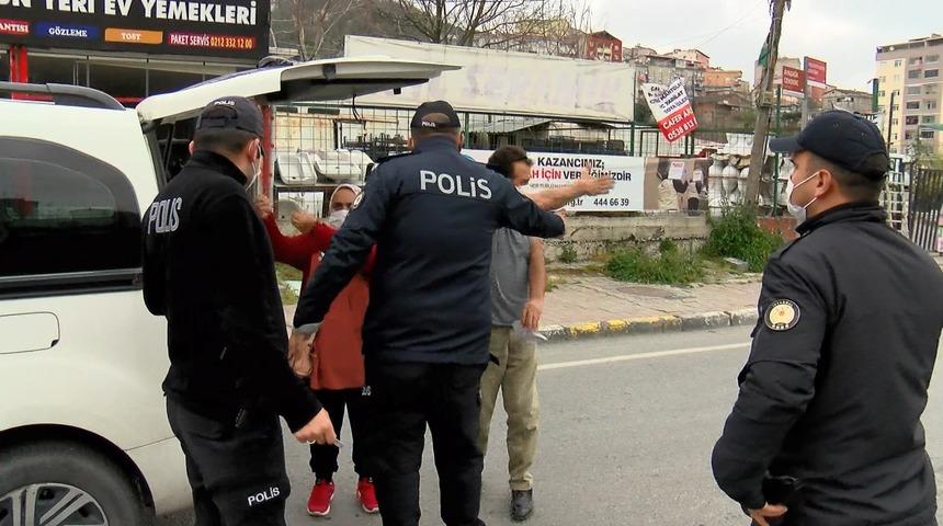Sarıyer'de kısıtlamada 'markete &ccedil;ıktık' diyen &ccedil;ift cezadan kurtulamadı
