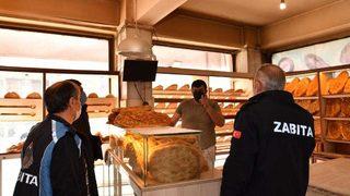 Erzurum'da zabıta ekipleri fırınlarda ekmek gramajı, hijyen ve Kovid-19 denetimi yaptı