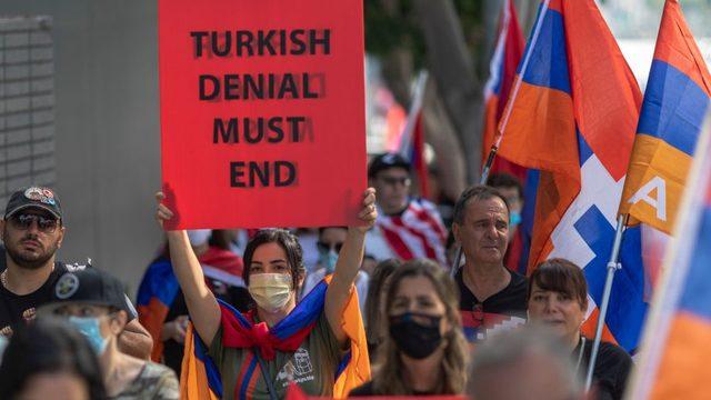 ABD'de yaşayan Ermenilerin protestosundan bir kare